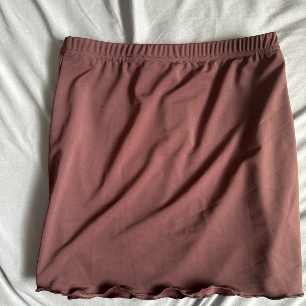 brown soft skirt